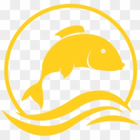 Sea And Jumping Fish Symbol - Fish Menu Symbol, HD Png Download - fish symbol png