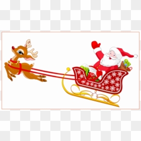 Sleigh Royalty Free Stock Amazing Santa And Reindeer - Santa Claus Sleigh Png, Transparent Png - christmas reindeer png