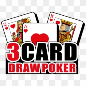 3 Card Draw Logo - 3 Card Poker Logo, HD Png Download - poker card png