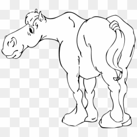 Transparent Cartoon Horse Png - Black And White Cartoon Horse, Png Download - cartoon horse png