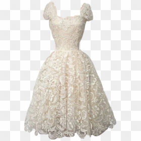 #lace #dress #beige #cream #wedding #freetoedit - Nice Old Fashioned Lace Dress, HD Png Download - wedding lace png