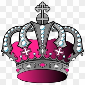 Silver Crown Png - Silver And Pink Crown, Transparent Png - crown clip art png