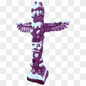 Purple,symbol,figurine - Pink Totem, HD Png Download - purple cross png