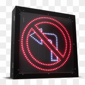 Led Blank Out Sign No Left Turn - No Left Turn Led Sign, HD Png Download - blank street signs png