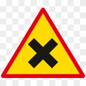 Sign Road Road Sign Free Photo - Warning Sign With Cross, HD Png Download - blank street signs png