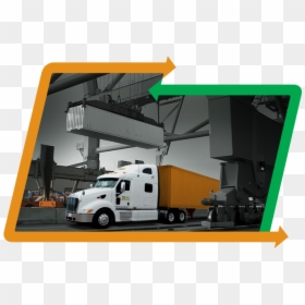 A Gantry Crane Destuffing A Container And An Adams - Trailer Truck, HD Png Download - stuffing png