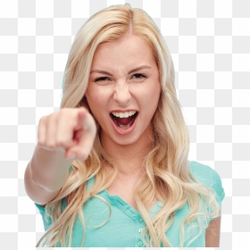 Transparent Happy Woman Png - You And Girl Pointing Finger, Png Download - woman screaming png