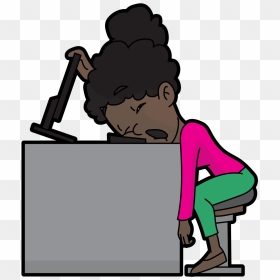 Sleeping At Desk Cartoon, HD Png Download - woman cartoon png
