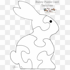 Free Puzzle Card Templates Bear, Turtle, Whale & Bunny - Domestic Rabbit, HD Png Download - puzzle template png
