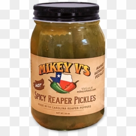 Mikey V"s Spicy Reaper Pickles Jar - Carolina Reaper Pickles, HD Png Download - pickle.png
