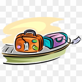 Vector Illustration Of Passenger Travel Luggage Suitcases - Airport Conveyor Belt Clipart, HD Png Download - suitcases png