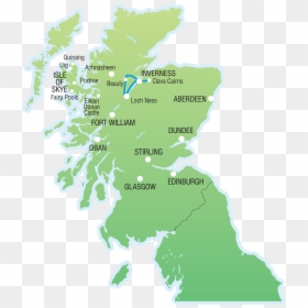 Map Of Uk Countries And Capitals, HD Png Download - loch ness png