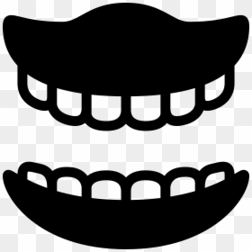 Tooth Clipart False Tooth - Dentures Clipart Black And White, HD Png Download - false png