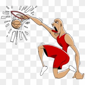 Slam Dunk Basketball - Block Basketball, HD Png Download - basketball player dunking png