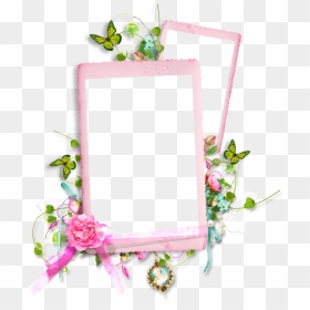 Pink Flowers Leaves Border Png - Portable Network Graphics, Transparent Png - pink flowers border png