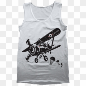 Men"s Drop Joints Not Bombs Fighter Plane Tank Top - Light Aircraft, HD Png Download - fighter plane png