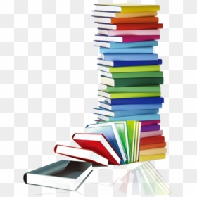 Book Library Stack Clip Art - Stack Of Books Rainbow, HD Png Download - books png images