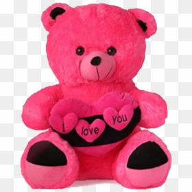 Pink Teddy Bear Png File - Pink I Love You Teddy Bear, Transparent Png - bear png images