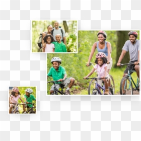 Family Of Four Riding Bikes - Biking Safety, HD Png Download - riding bike png