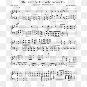 One Punch Man Op The Hero Set Fire To The Furious Fist - Beautiful People Piano Sheet Music, HD Png Download - fist punch png
