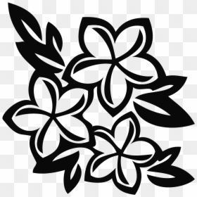 Black And White Plumeria Clip Art, HD Png Download - hawaiian flowers png