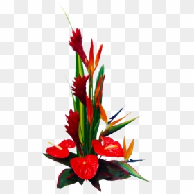 Flower Arrangement With Anthrium, HD Png Download - hawaiian flowers png