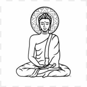 Lord Buddha Simple Drawing, HD Png Download - gautam buddha png