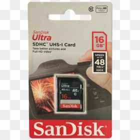 Sd Sandisk Ultra 16gb, HD Png Download - memory card png