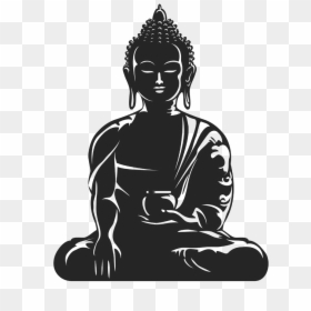 Buddha Black And White Png, Transparent Png - gautam buddha png