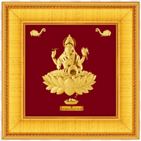 Pure Gold Mahalakshmi Frame, HD Png Download - laxmi png