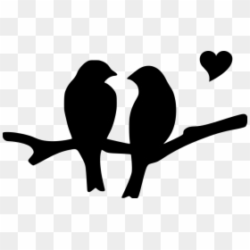 Silhouette Love Birds Clipart, HD Png Download - bird silhouette png