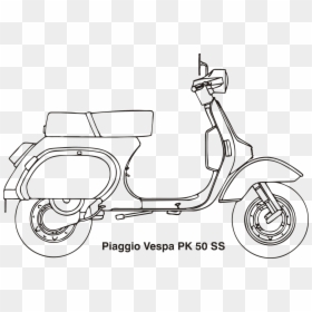 Vespa Pk Drawing, HD Png Download - motorcycles png