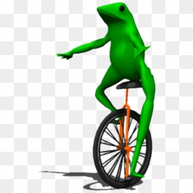 Green Vertebrate Frog Amphibian Tree Frog Bicycle Vehicle - Here Come Dat Boi, HD Png Download - meme png transparent