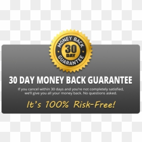 Risk Free 30 Day Money Back Guarantee, HD Png Download - 30 day guarantee png