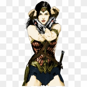 Transparent Batman Vs Superman Clipart - Wonder Woman Gal Gadot Drawing, HD Png Download - gal gadot wonder woman png