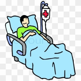Sick Person In Hospital Bed Cartoon Clip Transparent - Person In Hospital Bed Drawing, HD Png Download - sick person png
