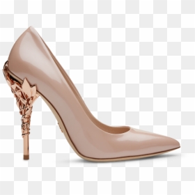 Vintage Pink Patent Leather With Rose Gold Leaves"data - Shoe, HD Png Download - stilettos png