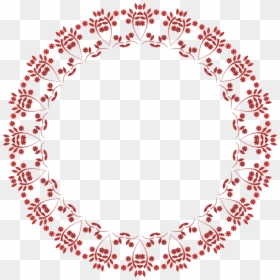 Red Floral Border Download Transparent Png Image - Transparent Border Design Png Circle, Png Download - gift tags png