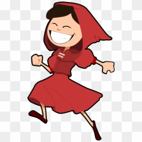 Red Riding Hood Clipart Happy Girl - Cartoon Red Riding Hood, HD Png Download - girl transparent png