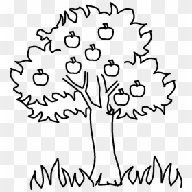Apple Tree Black And White Family Clip Art Printable - Apple Tree Clipart Black And White, HD Png Download - family tree clipart png