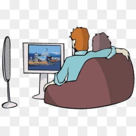 Transparent Clipart Tvs - Couples Watch Tv Clipart, HD Png Download - old couple png