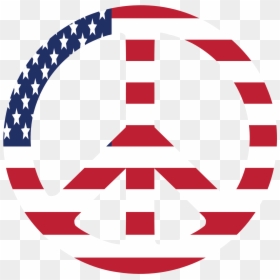 Transparent United States Clipart Black And White - American Flag Peace Sign Transparent, HD Png Download - white peace sign png