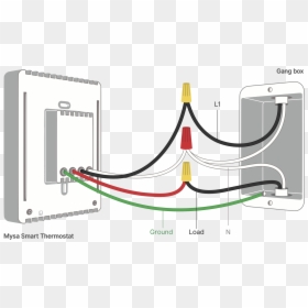 Mysa Smart Thermostat 2 Wires, HD Png Download - wiring png