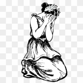 Easy Woman Crying Drawing, HD Png Download - girl crying png