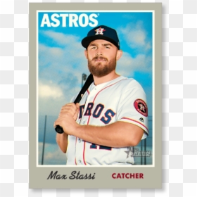 Max Stassi 2019 Heritage Baseball Base Poster - Baseball Cards Topps Heritage 2019 Astros, HD Png Download - baseball base png