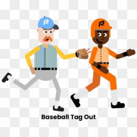 Baseball Tag Out - Baseball Runner Clipart, HD Png Download - baseball base png
