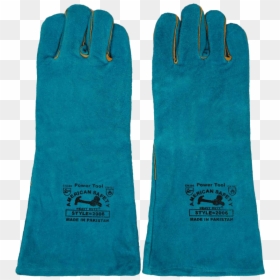 Power Tool Cow Split Leather Welding Gloves Blue And - Leather, HD Png Download - power glove png