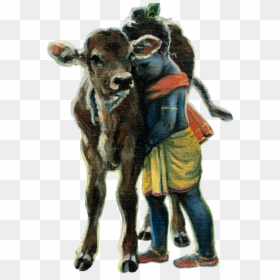 Painting Of Krishna With Cows, HD Png Download - fridge magnet png