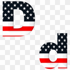 Letter D With The American Flag, HD Png Download - white american flag png