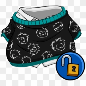 White And Black Puffle Sweater Icon - Free Penguin Code Black, HD Png Download - black sweater png
